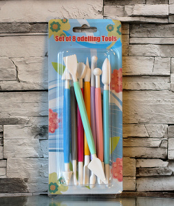 Набор инструментов для работы с мастикой, 8 предметов цветной