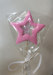 Леденец  звездочка розовая матовая
