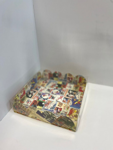 Коробка для печенья и пряников "Новогодняя афиша" 120*120*30