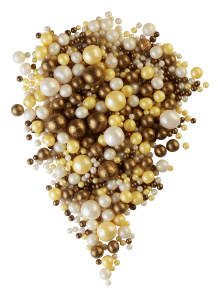 Жемчуг бронзово-желто-белый №204 1,5кг