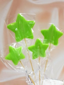 Набор леденецов топперов "Звездочки" салатотвые матовые