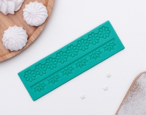 Коврик для айсинга 16,5х5,5 см "Цветочное Кружево"