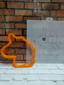 Трафарет+форма «Голова единорога» 9см