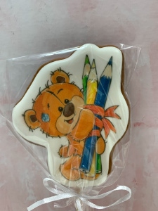 Пряничный топпер "Мишка с карандашиками" 