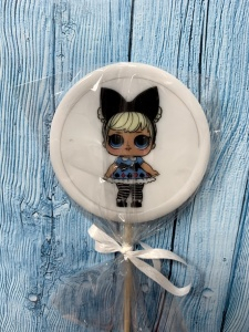 Леденец топпер с печатью "Кукла"