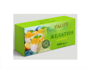 Желатин листовой говяжий VALDE 180 блюм, 10 листов 