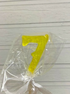 Мини топер Цифра "7" Желтая 3,5см