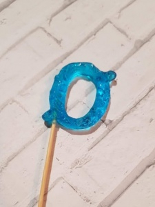 Мини топер Цифра "0" голубая 3,5см